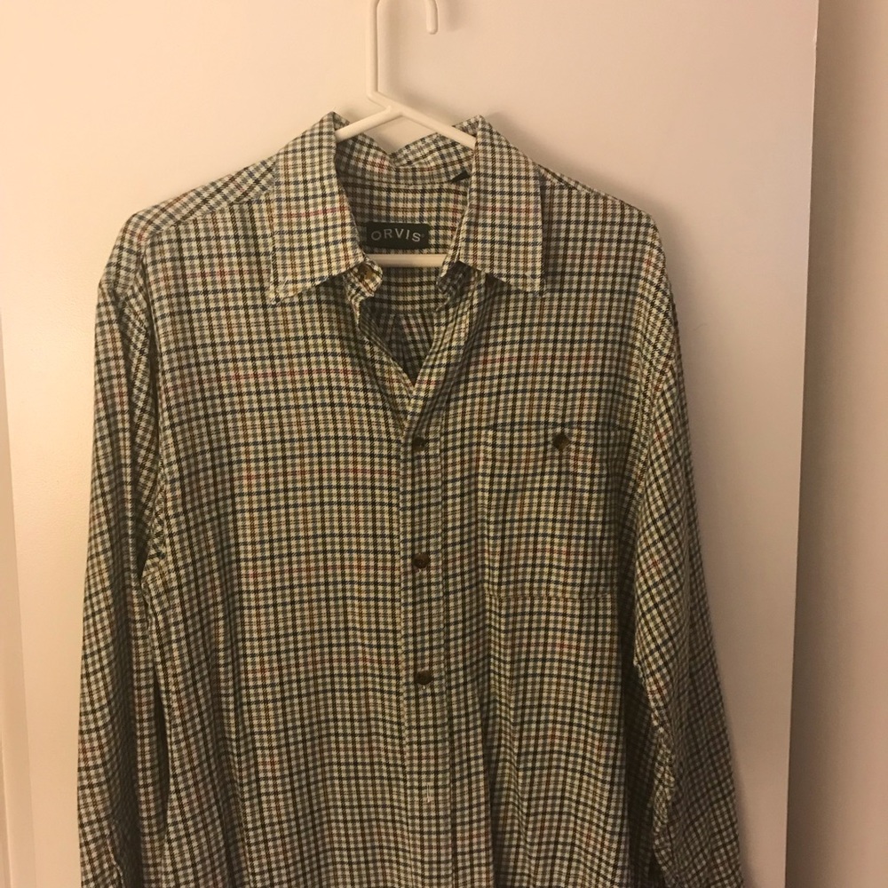 Orvis Casual Plaid Button Down Shirt